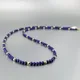 Collier Fin Lapis Lazuli avec Perles en Or 14K Pierres Précieuses Naturelles Véritables