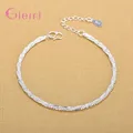 Bracelet de cheville en argent Sterling 925 pour femmes chaîne torsadée bijoux tendance cadeaux