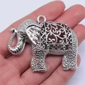 WYSIWYG 1 pièces 59x47mm breloque éléphant chanceux pendentif éléphant thaïlandais chanceux breloque