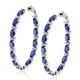 Huretailers-Boucles d'oreilles créoles bleues de luxe pour femmes accessoires délicats pour soirée