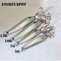 FISHINAPOT 1pc métal en argent 5g 7g 10g 13 g Cuiller Leurre spinner leurre de pêche appât solide