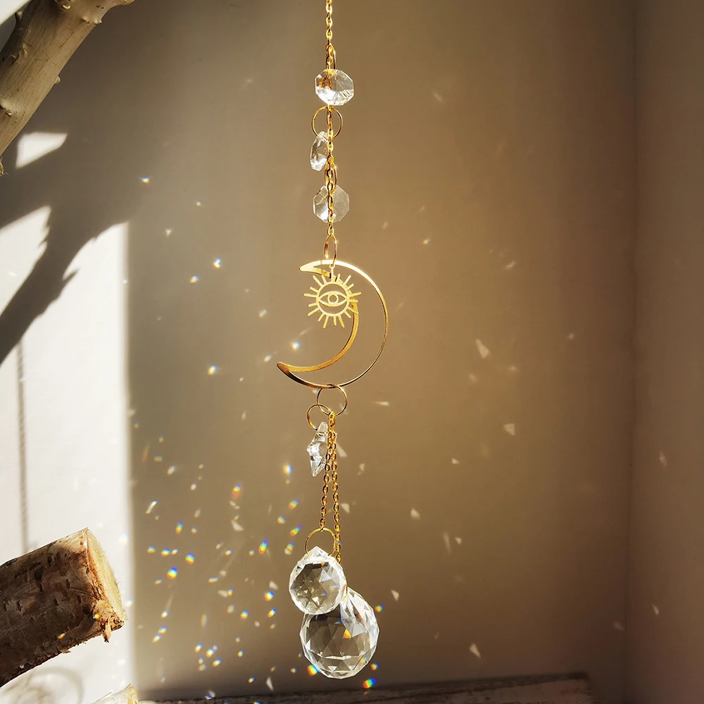 capteur soleil cristal deco jardin exterieur arc en ciel suncatcher capteur de soleil cristal decoration jardin extérieur prisme cristal attrappe soleil lune decoration capteur de soleil décoration