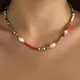 Collier ras du cou en perles de rocaille colorées et mignonnes pour femmes style Baroque collier