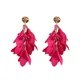 Badu – boucles d'oreilles longues à pampilles en fleur rouge Rose pour femmes bijoux de mariage