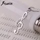 Fishhook Collier pendentif en argent avec symboles musicaux pour hommes et femmes note triple Alef