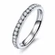 Bagues de mariage couleur argent titane acier inoxydable cristal pour femmes CZ Surround hommes