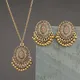 Ensemble de boucles d'oreilles et collier en or pour femmes bijoux indiens fleur CZ bijoux de