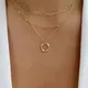 Collier à breloques rondes torsadées vintage pour femmes accessoires de bijoux pour filles