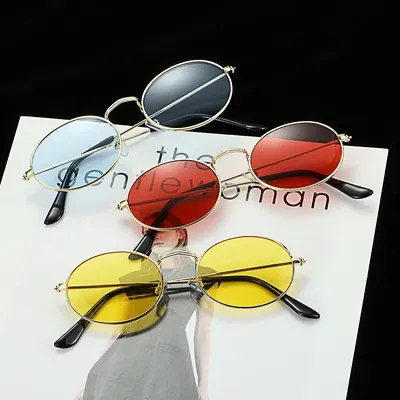 Lunettes de soleil ovales rétro à petite monture lunettes vintage lunettes interdites lunettes de