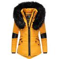 Winterjacke NAVAHOO "Nirvana", Damen, Gr. S (36), gelb (sonnengelb), Oberstoff: 100% Polyester, Futter: 100% Polyester, Wattierung: 100% Polyester, Ärmelfutter: 100% Polyester, Kunstpelz: 90% Polyacryl, 10% Polyester, modisch, figurbetont normal,...