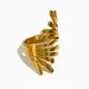 Peri'sBox-Bague plume en acier inoxydable pour femme bijoux étanches pour document en or
