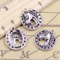 Lot de 10 pendentifs en fer à cheval porte-bonheur 21x19mm couleur argent tibétain bijoux