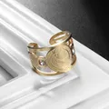 Bague catholique en acier inoxydable pour hommes et femmes taille réglable exorciste Saint