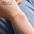 EManco-Bracelet multi-couches en acier inoxydable pour femme bijoux à maillons fins boule de