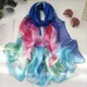 Jolie Rose dégradée pour femmes Foulard élégant en mousseline de soie Georgette Foulard Bandana