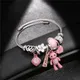 Bracelets et Bracelets en acier inoxydable bijoux à faire soi-même grand ours rose pendentif