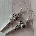 Boucles d'oreilles tête de mort d'oiseau bijoux gothiques cadeaux pour elle pour lui boucles