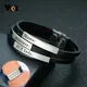 Vnox-Bracelets ronds en cuir noir multicouches pour homme gravure personnalisée du nom navire Love