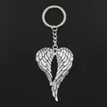 Porte-clé en métal plaqué argent et Bronze Antique bijoux tendance pendentifs ailes d'ange 30mm