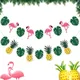 Banderole de fête hawaïenne flamant rose décoration de guirxiété ananas fête d'anniversaire