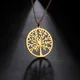 Skyrim-Collier Arbre de Vie en Acier Inoxydable pour Femme Sourire Naturel Or Document JONeck