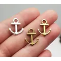 50 pièces/lot-19x15mm 3 couleurs plaqué minuscule ancre breloques de Navigation Mini pendentifs