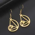 LIKGREAT-Boucles d'Oreilles Triangle à Vis en Acier Inoxydable pour Femme Fibonacci Golden Ratio