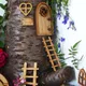 Décoration de maison de beurre vintage ornement en bois artisanat en bois micro paysage maison