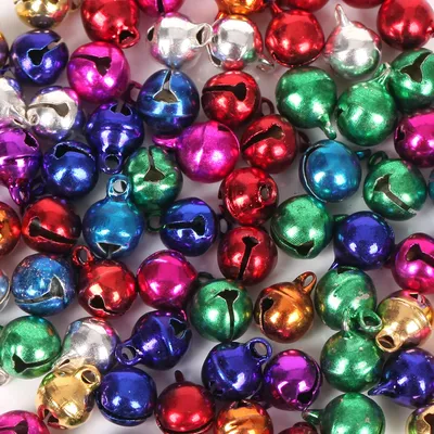 50 pièces 8mm cloche en cuivre couleur bonbon métal perles en vrac petites cloches Jingle pour