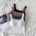 SP & CITY-Camisole en coton à rayures simples pour femmes débardeurs sans couture soutien-gorge