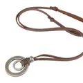 ZMZY-Collier pendentif double cercle en cuir marron pour hommes et femmes cerceaux vintage bijoux