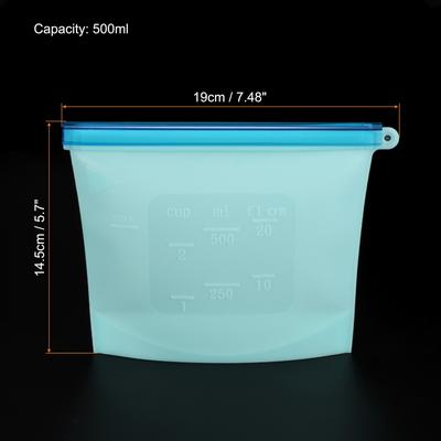 Reusable Silicone Food Fresh Bag Seal Storage Container 4PCS - 19 cm x 14.5 cm