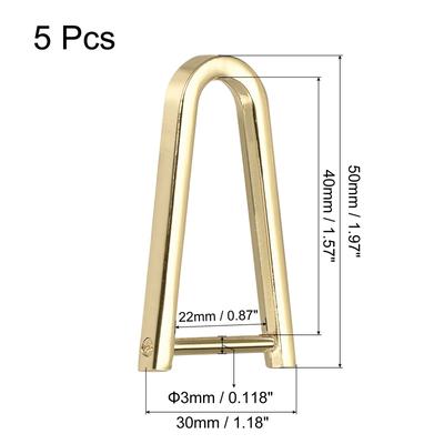 Purse Strap Rings, 5Pcs 50mm Metal Screw-in Shackle Buckle, Bag Craft