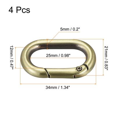 Purse Strap Rings, 34mm Metal Spring Snap Buckles for DIY Bag Craft