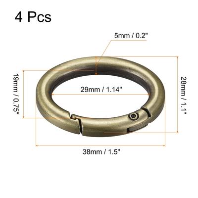 Purse Strap Ring, 38mm Metal Spring Snap Buckles for DIY Bag Craft