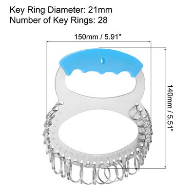 28 Rings Stainless Steel Key Organizer Keyring Holder Management - 150mm * 140mm