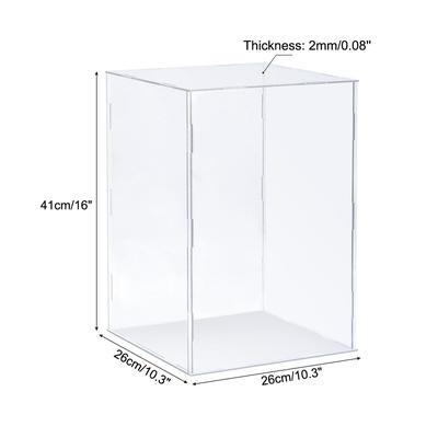 Display Case, Acrylic Box Assemble Dustproof Showcase for Collectibles - Clear