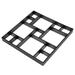 Walk Maker 13 Grid Square Concrete Cement Stepping Stone Path Paver - Black