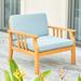 Clihome Nautical Curve Eucalyptus Wooden Outdoor Sofa Chair