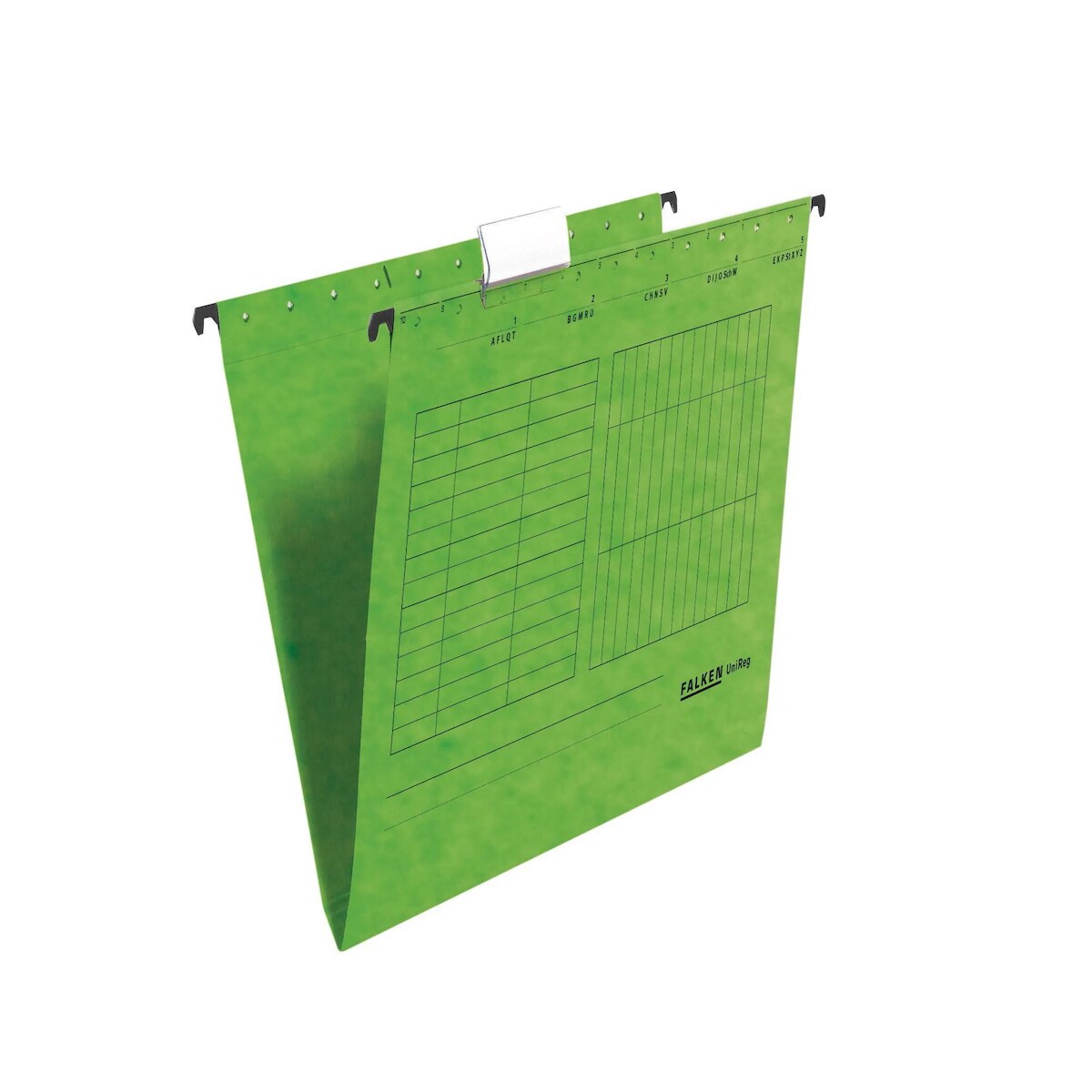 Falken 80002520 25x Hängemappe UniReg, 230g/m2-Kraftkarton, seitlich offen - Grün Image