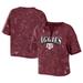 Women's WEAR by Erin Andrews Maroon Texas A&M Aggies Bleach Wash Splatter Cropped Notch Neck T-Shirt