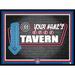 Black Chicago Cubs 12'' x 16'' Personalized Framed Neon Tavern Print