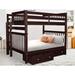 Harriet Bee Treva Solid Wood Standard Bunk Beds w/ 2 Under Bed Drawers in Brown/Green | 69.5 H x 43.75 W x 83.25 D in | Wayfair