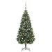 The Holiday Aisle® Artificial Pre-lit Christmas Tree w/ Ball Set & Pinecones Xmas Tree, Metal in Green | 6.2' | Wayfair