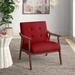 Armchair - Wade Logan® Banassak 28.5" Wide Fabric Tufted Armchair w/ Solid Wood Frame Wood in Red/Brown | 31.25 H x 28.5 W x 27.5 D in | Wayfair