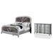 House of Hampton® Deajanae Velvet Bed w/ Dresser Wood in Brown/Gray | 57.88 H x 80.88 W x 99 D in | Wayfair 7FCCFC1A002E46C38B259DF0F1FC236C