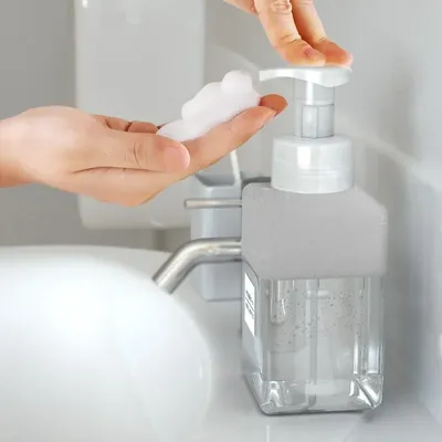 Bouteille de lavage des mains à pompe en plastique Transparent vide liquide Gel douche mousse