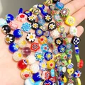 Perles de fleurs de Murano multicolores perles rondes en verre accessoires de bricolage mode pour