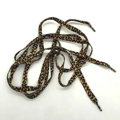 Lacets de chaussures en polyester imprimé léopard lacets lumineux de sport décontractés lacets