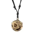 Collier en cuir avec pendentif poker pour homme et femme bijoux à réglage libre nouvelle mode